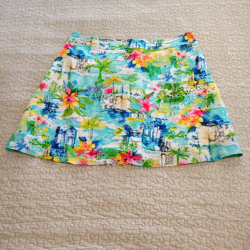 George Cabana Blue Skirt, Women's Size 16, Blue/White/Yellow